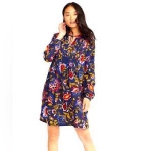 2‎ Old Navy Dresses M Sheath Blue Floral Long Sleeve